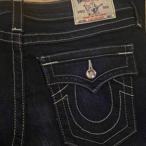True Religion Womens Slim Straight Blue Jeans - Picture 2 of 7